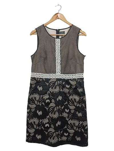 ADRIANNA PAPELL Abendkleid Damen Gr. 38/M Schwarz Elegant Spitze Cocktailkleid