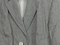 Basler Damen Blazer Gr. 40 Grau Leinen Baumwolle Klassisch Business 3