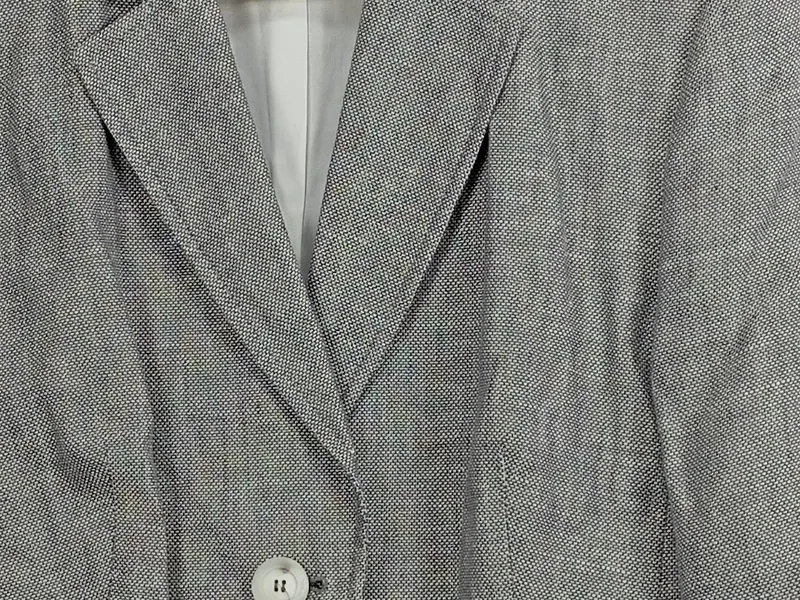 Basler Damen Blazer Gr. 40 Grau Leinen Baumwolle Klassisch Business 3