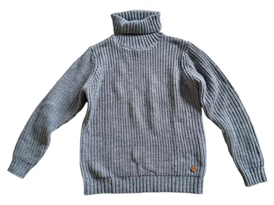 Oxmo Herren Rollkragen Pullover Strickmuster Grau Gr. S