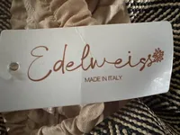 Edelweiss Stoffhose Damen M Beige Weites Bein Leinenoptik mit Gürtel 2