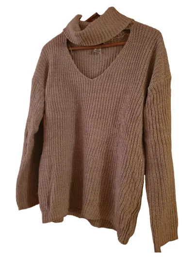 ANOTHER STORY Pullover Damen Beige Gr. 38/M Casual Strickmuster