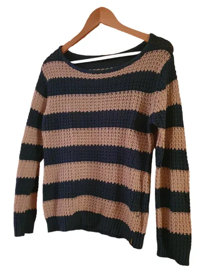 Tara Damen Pullover L Gestreift Mehrfarbig Casual Strick