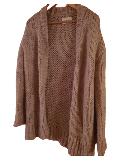 Costes Strickjacke Damen Gr. 36/S Beige Strickmuster