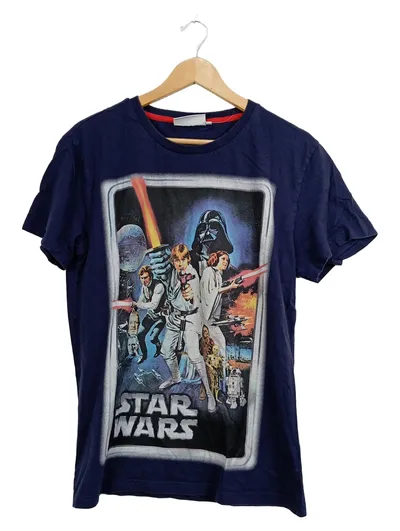 Star Wars Fanshirt Herren Gr. M Blau Retro Filmposter Print T-Shirt