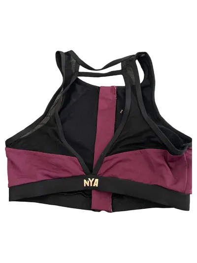 NYA Nordiska Sport BH Damen S Lila Schwarz Reißverschluss Fitness