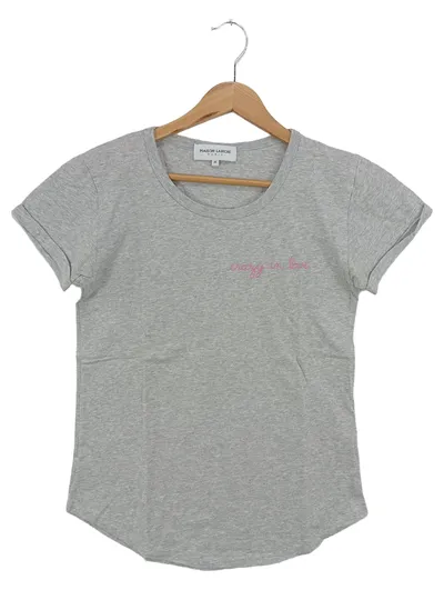 MAISON LABICHE T-Shirt Damen Grau Gr. 34/XS Casual Schriftzug