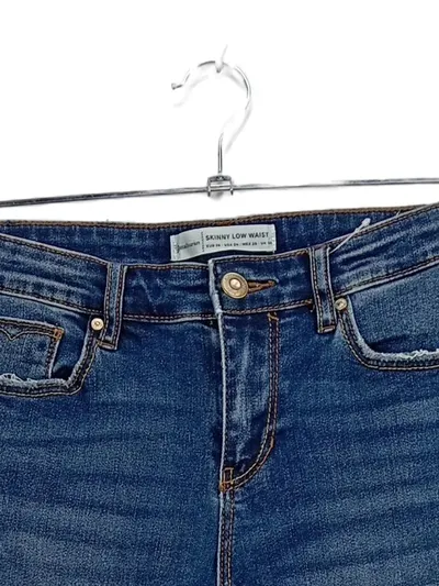 Stradivarius Damen Skinny Jeans Low Waist Destroyed Look Blau Gr. 36