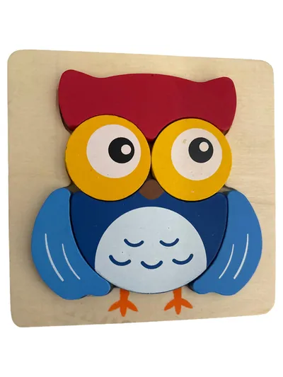 Playtive Holz Steckpuzzle Eule 7 Teile Holzspielzeug Kinder Feinmotorik