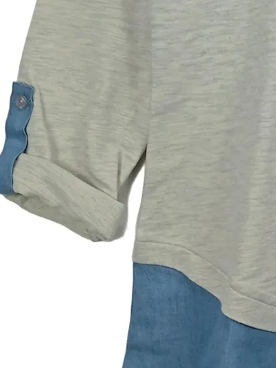 Valleygirl Damen Pullover 3/4 Arm Melierter Casual Grau Gr. 36 S