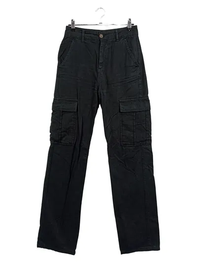 MONKI Damen Cargohose Schwarz W27/36/S Casual Baumwolle