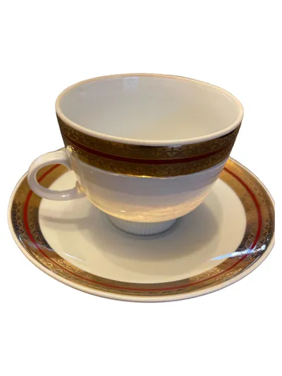 Colditz Tasse Untertasse M Weiß Klassisch Geometrisch Andere Fasern
