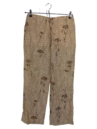 Betty Barclay Stoffhose Damen Gr. 38 Beige Blumenmuster Viskose