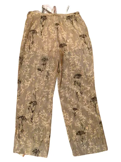 Betty Barclay Stoffhose Damen Gr. 38 Beige Blumenmuster Viskose