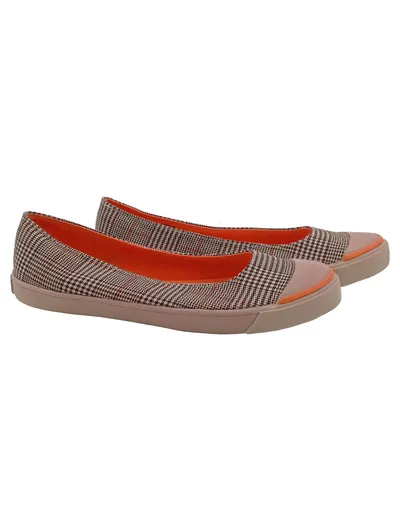 BARAS Ballerinas Damen Gr. 37 Kariert Mehrfarbig Textil Slip-On