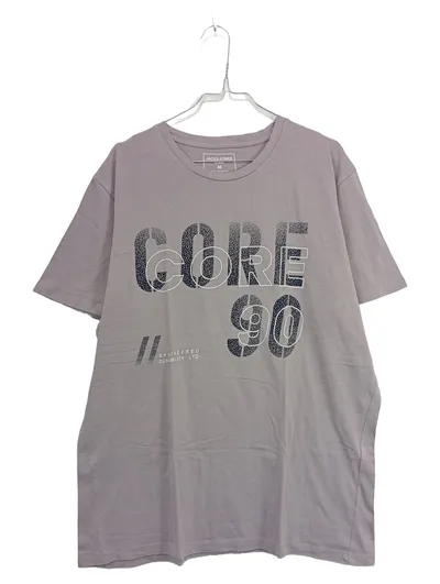 JACK & JONES Core Herren T-Shirt Gr. XL Grau Print Baumwolle