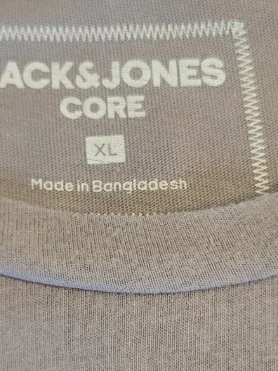 JACK & JONES Core Herren T-Shirt Gr. XL Grau Print Baumwolle