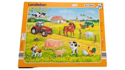 LENA Steckpuzzle Landleben 30 Teile Bauernhof Tiere Kinder ab 3 J.