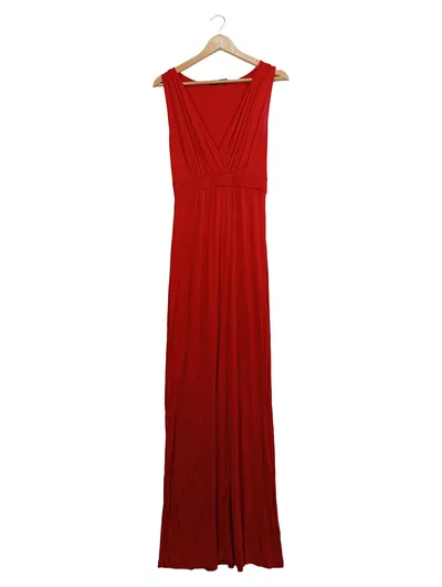 HALLHUBER Damen Maxikleid Rot Elegant Viskose Gr. XS/34