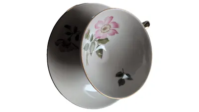 Bareuther Tasse Unterteller M Weiß Klassisch Porzellan Blumenmotiv