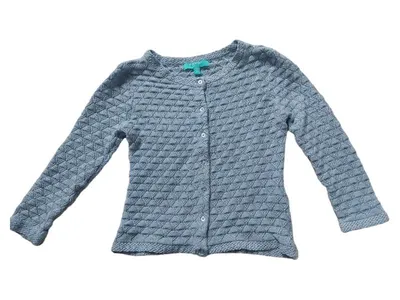 Fever London Damen Strickjacke Blau Gr. 36/S Casual Strukturmuster Langarm