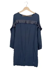 AIRFIELD Damen Blusenkleid Gr. 36/S Blau Elegant Rüschen Midikleid 1