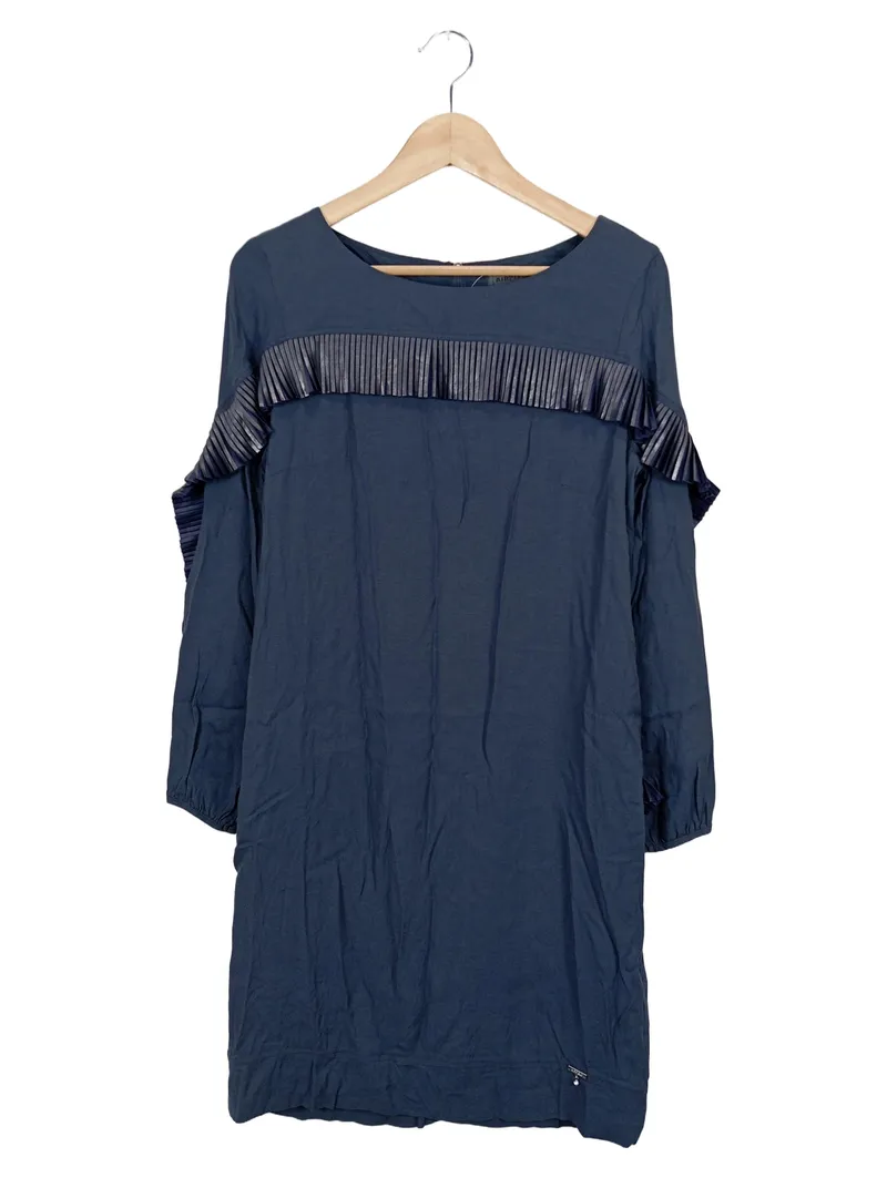 AIRFIELD Damen Blusenkleid Gr. 36/S Blau Elegant Rüschen Midikleid 1