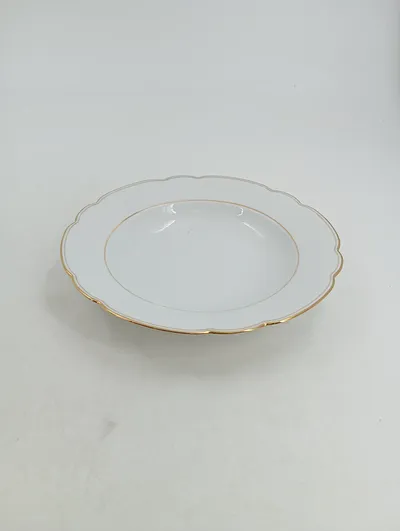 BAREUTHER BAVARIA Suppenteller Porzellan Weiß Goldrand Elegant 24cm
