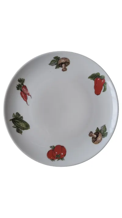 Winterling Frühstücksteller Keramik Gemüse Motiv Weiß Klassisch
