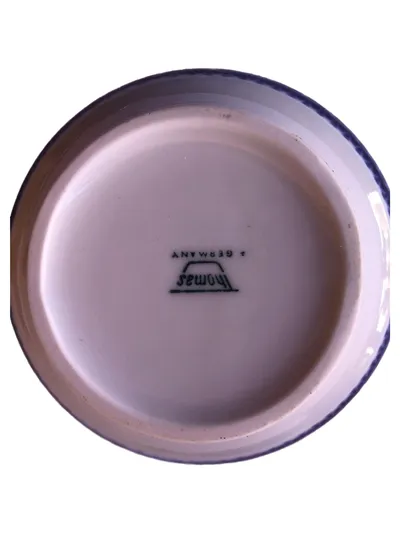 Thomas Germany Sauciere Soßenkännchen Porzellan Weiß Blau Dekor Vintage