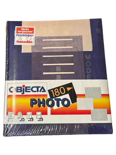 OBJECTA Fotoalbum 180 Fotos Blau Retro Photoalbum 9x13 10x15 cm