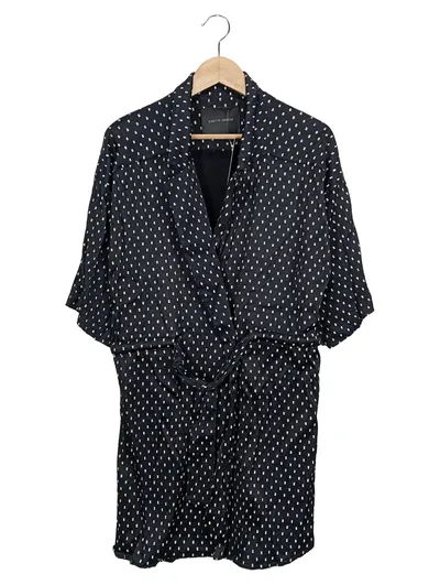 BIRGITTE HERSKIND Blusenkleid Damen Gr. 38;M Schwarz Punkte Wickelkleid