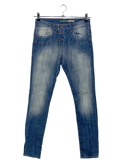 PLEASE Damen Jeans Slim Fit W29/38 Blau Casual Denim Hose