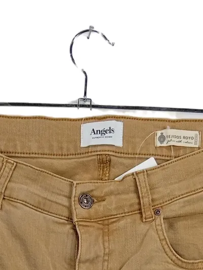 ANGELS Authentic Denim Herren Jeans Regular Fit Gr. 34 Beige Casual Hose