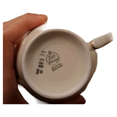 Zeh Scherzer Sauciere Porzellan Klassisch Beige Uni Metallic 9cm