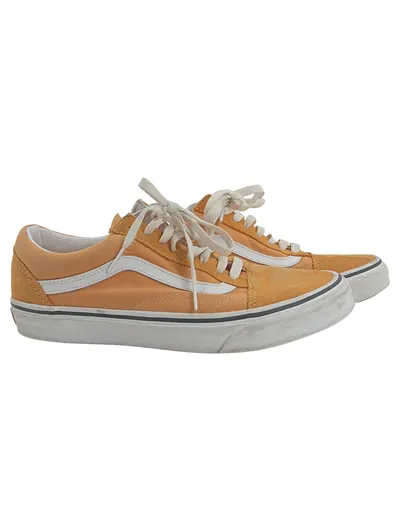 Vans Old Skool Sneaker Low Damen Gr. 39 Orange Weiß Canvas Skate