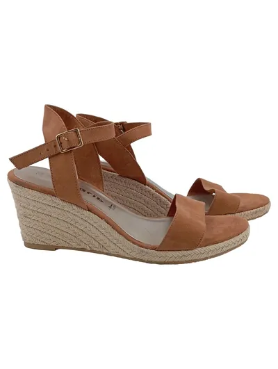 Tamaris Keilsandaletten Damen Gr. 38 Braun Espadrilles Wedges