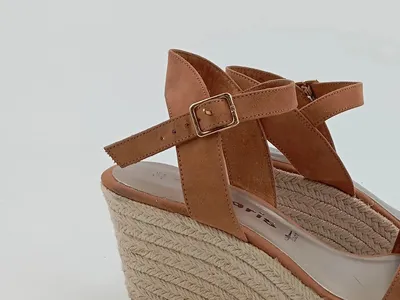 Tamaris Keilsandaletten Damen Gr. 38 Braun Espadrilles Wedges