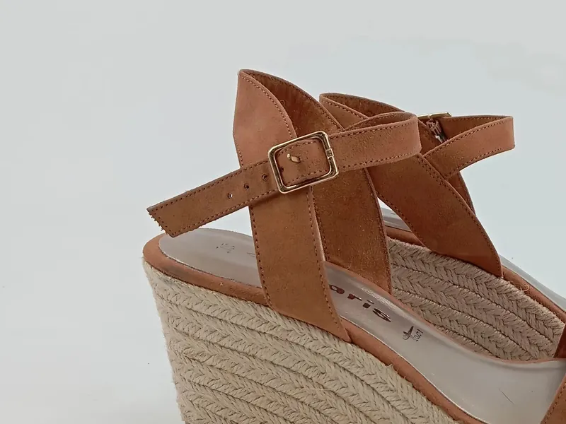 Tamaris Keilsandaletten Damen Gr. 38 Braun Espadrilles Wedges 2