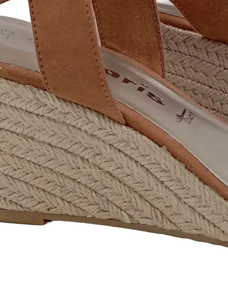 Tamaris Keilsandaletten Damen Gr. 38 Braun Espadrilles Wedges 3