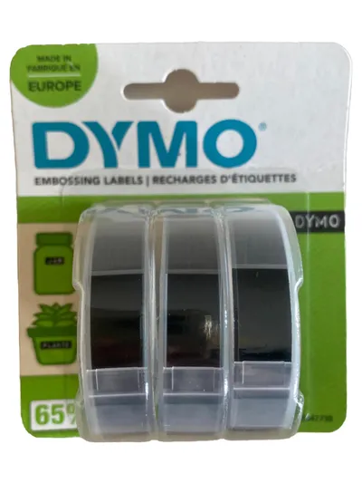 DYMO Prägeband 47730 Schwarz 3er Pack Beschriftungsband 30 Fuß