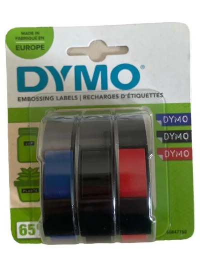 DYMO Prägeband Beschriftungsband Mehrfarbig Blau Schwarz Rot 3er Set