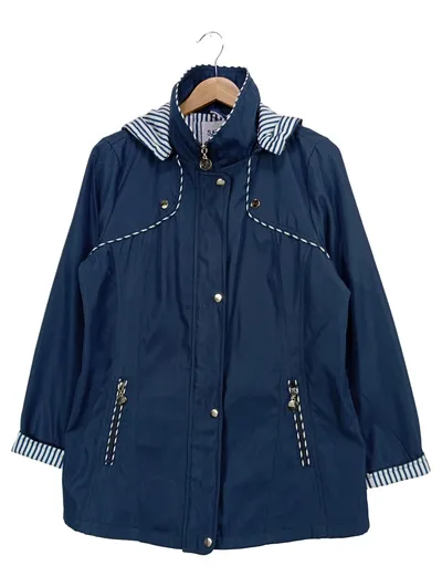 SATURNE PARIS Regenjacke Damen 38/M Blau Casual Outdoor Jacke Kapuze