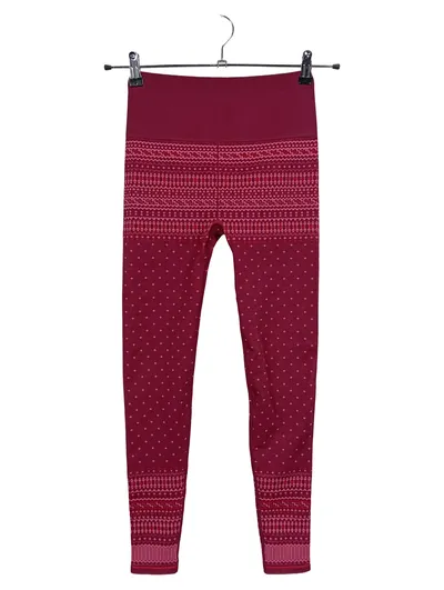 FABLETICS Damen Leggings S W28/36 Rot Sportlich Grafisches Muster Fitness Hose