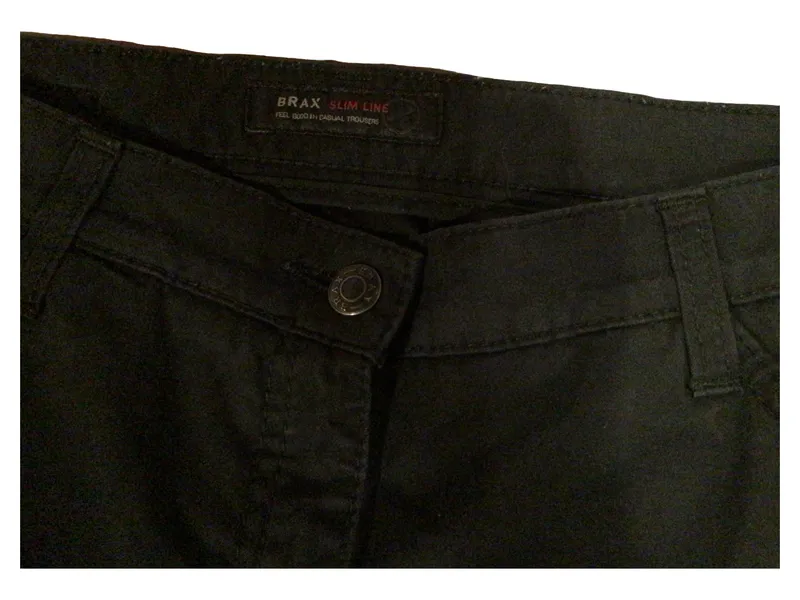 BRAX Slim Line Stoffhose Damen Gr. 42 Schwarz Stretch Casual 3
