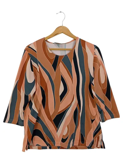 BASLER Langarmshirt Damen 38/M Mehrfarbig Abstrakt Modern Casual