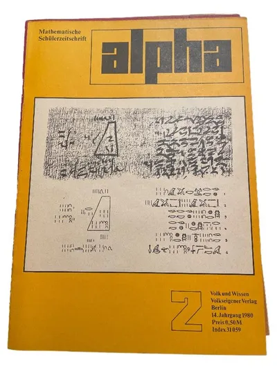 alpha Mathematische Schülerzeitschrift 2/1980 DDR Wissenschaft Technik