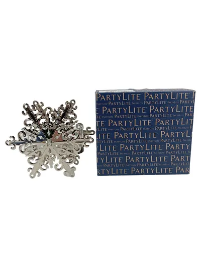 PARTYLITE Kerzenhalter Schneeflocke Silber Weihnachtlich Votive 14cm