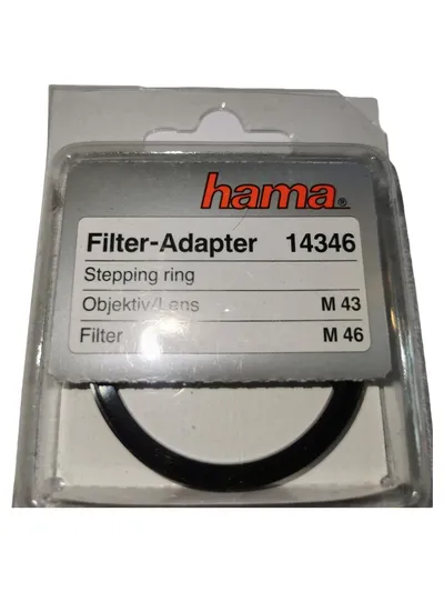 Hama Filteradapter 14346 Step-Up Ring M43 auf M46 Schwarz Kamera Filter