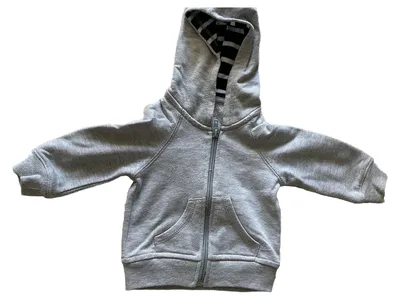 KAPAS Baby Kapuzenjacke Hoodie Grau Gr. 68 3-6 Monate Reißverschluss